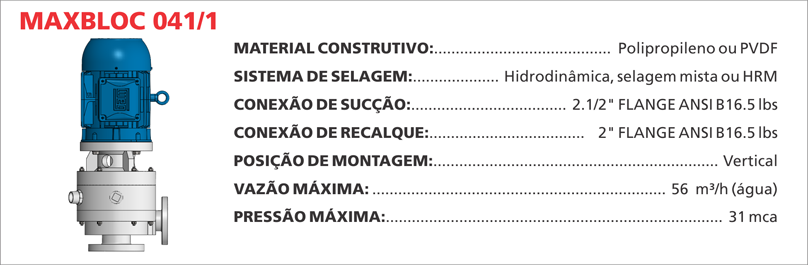 BombaCentrifugaMaxbloc0411 Maximize a efici&ecirc;ncia de seus processos qu&iacute;micos com as bombas centr&iacute;fugas Maxbloc da Bomax. Tecnologia avan&ccedil;ada para resultados precisos.