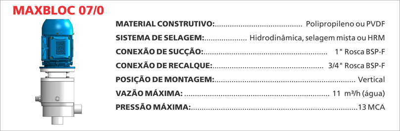 BombaCentrifugaMaxbloc070 Maximize a efici&ecirc;ncia de seus processos qu&iacute;micos com as bombas centr&iacute;fugas Maxbloc da Bomax. Tecnologia avan&ccedil;ada para resultados precisos.