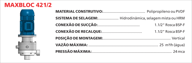 BombaCentrifugaMaxbloc4212 Maximize a efici&ecirc;ncia de seus processos qu&iacute;micos com as bombas centr&iacute;fugas Maxbloc da Bomax. Tecnologia avan&ccedil;ada para resultados precisos.